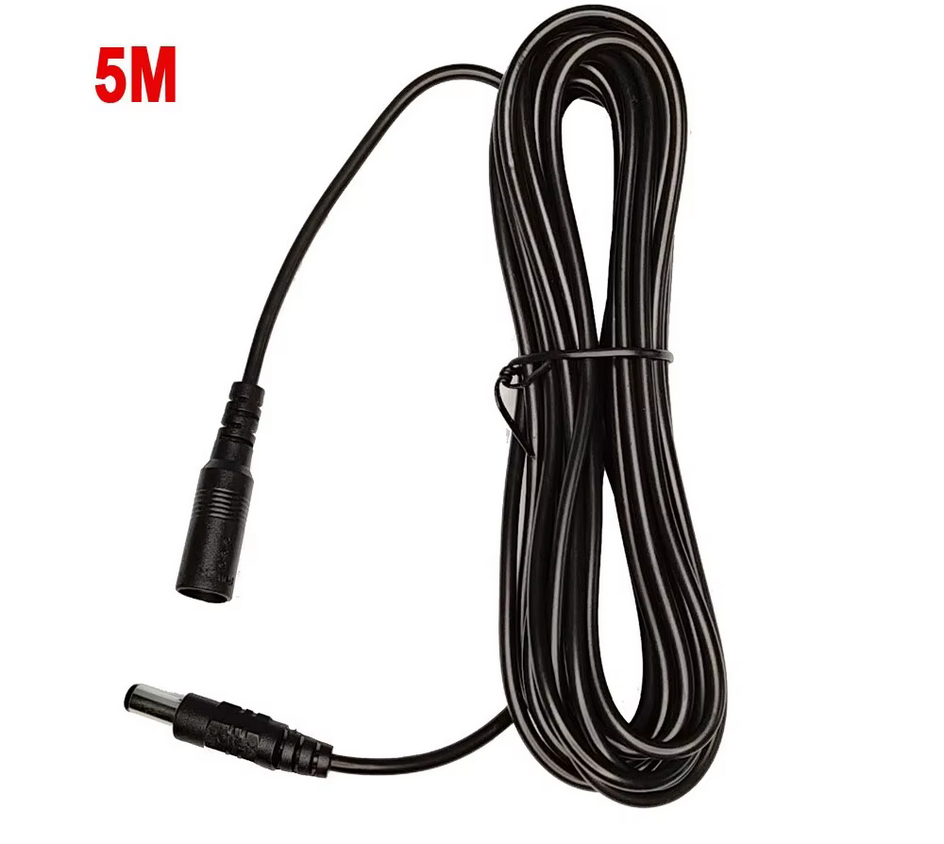 5M 5.5mm*2.1mm DC Power Connector Extension Cord Jack Adapter Lead Cable DC Female Male Extension External Plug